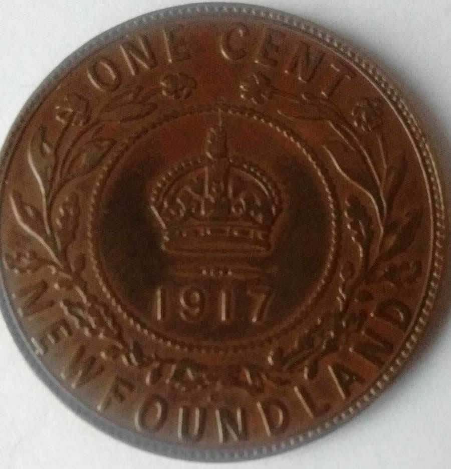 1917-NFLD-Large-One-Cent-X2-Grades-Pls